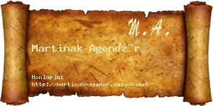 Martinak Agenór névjegykártya
